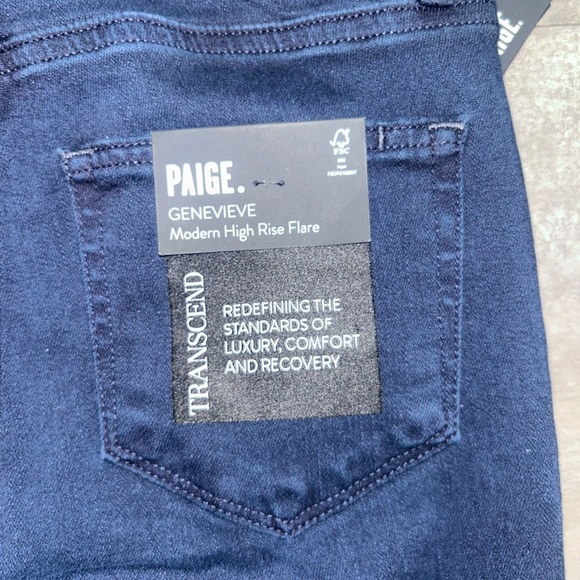 PAIGE Genevieve Hi-Rise Flare Leg Jeans Dark Wash Size 24 - Picture 10 of 14